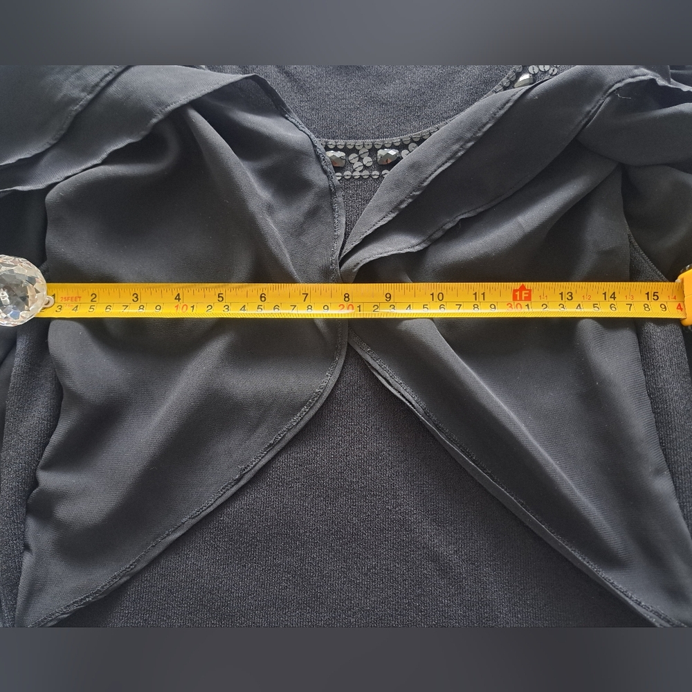 Jones New York Black Beaded Flutter Sleeve Top - Picture 5 of 10